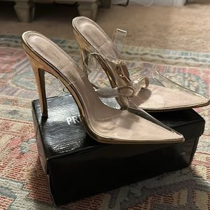 Size 5 Rose Gold Ankle Strap Heels!